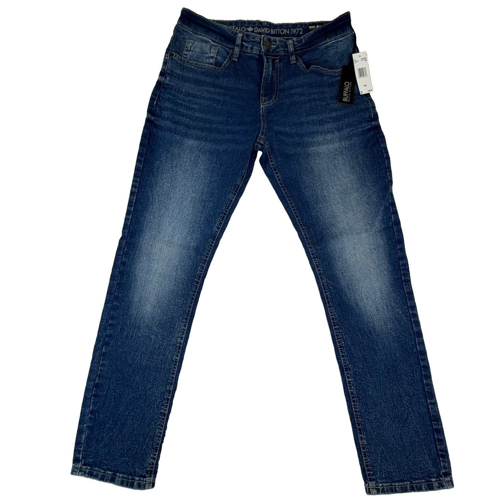 NWT Buffalo David Bitton Ash-X Men's Slim Stretch Jeans Sz 30x30 Whiskering $109